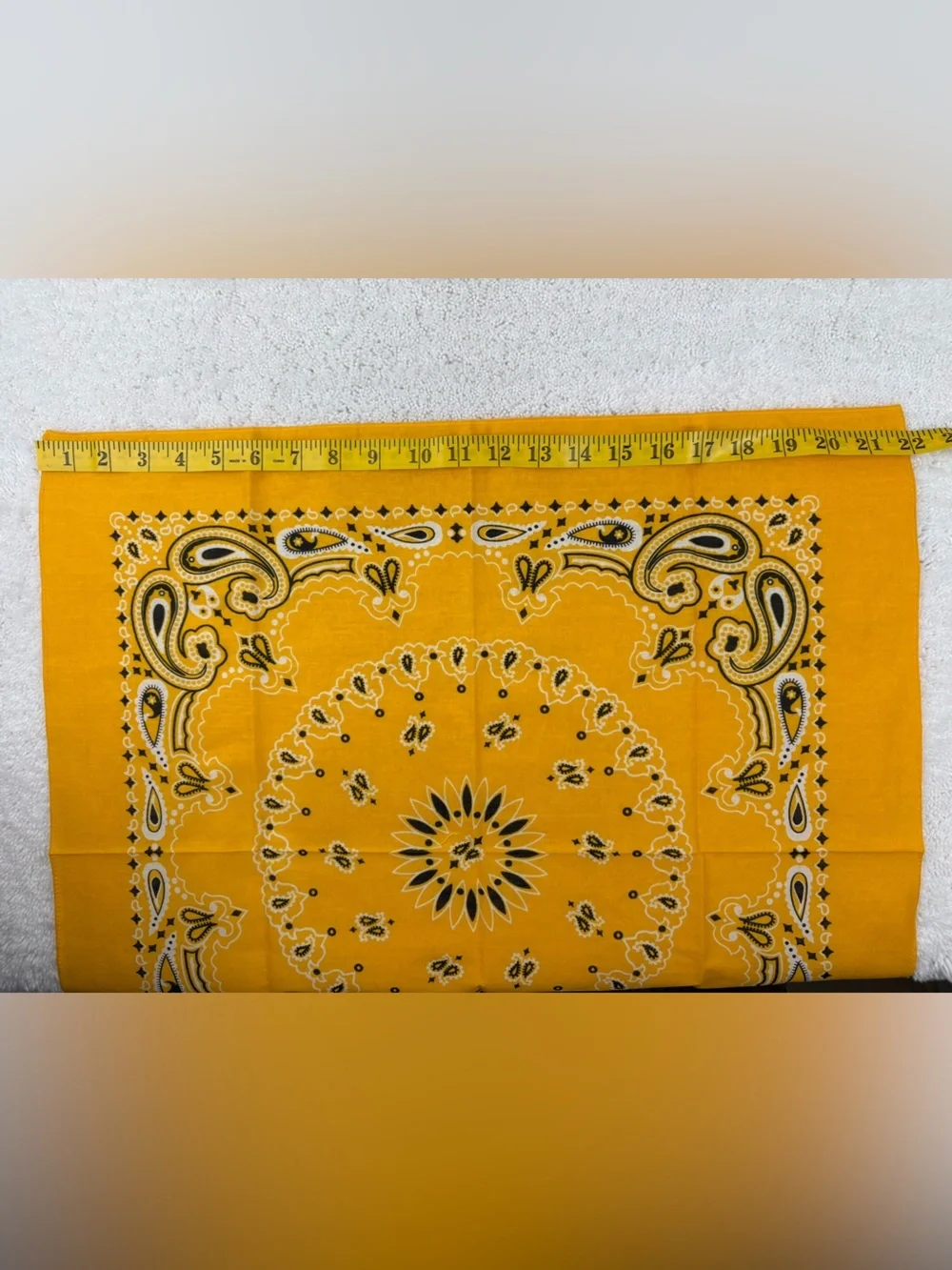 NEW Hobby Lobby Mustard Yellow Paisley 12 Bandanas-22” x 22”